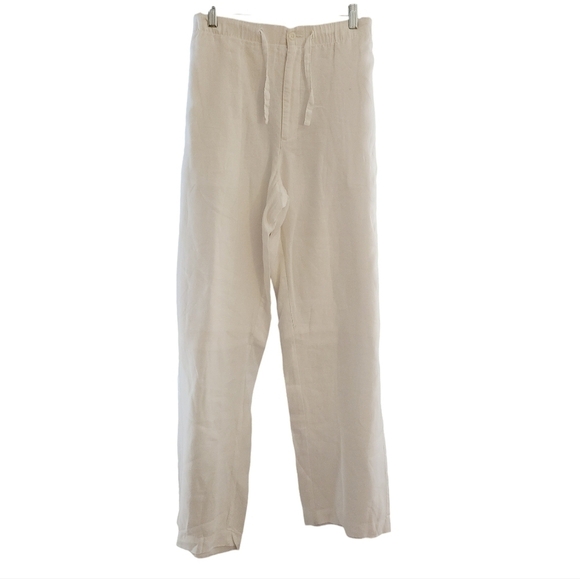 Madison | Women's White Relaxed Linen Drawstring Pants (Size XXL) - Picture 1 of 15